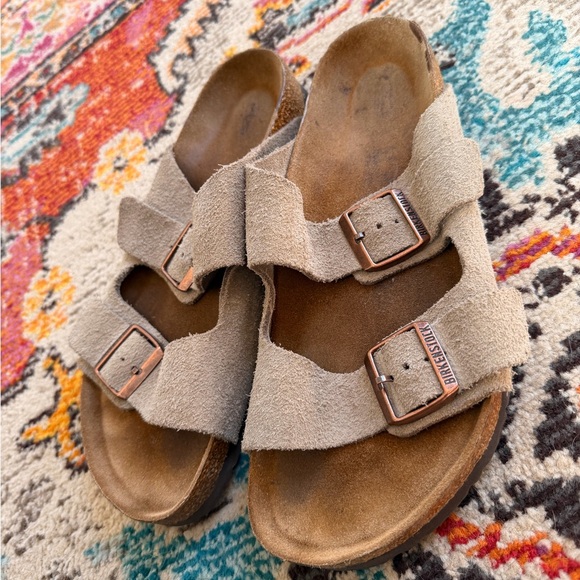Birkenstock Arizona Suede Soft Footbed Sandal - Picture 3 of 10